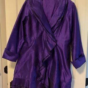 Elegant Purple Dare2BStylish collared poly dupioni silk blazer/jacket.